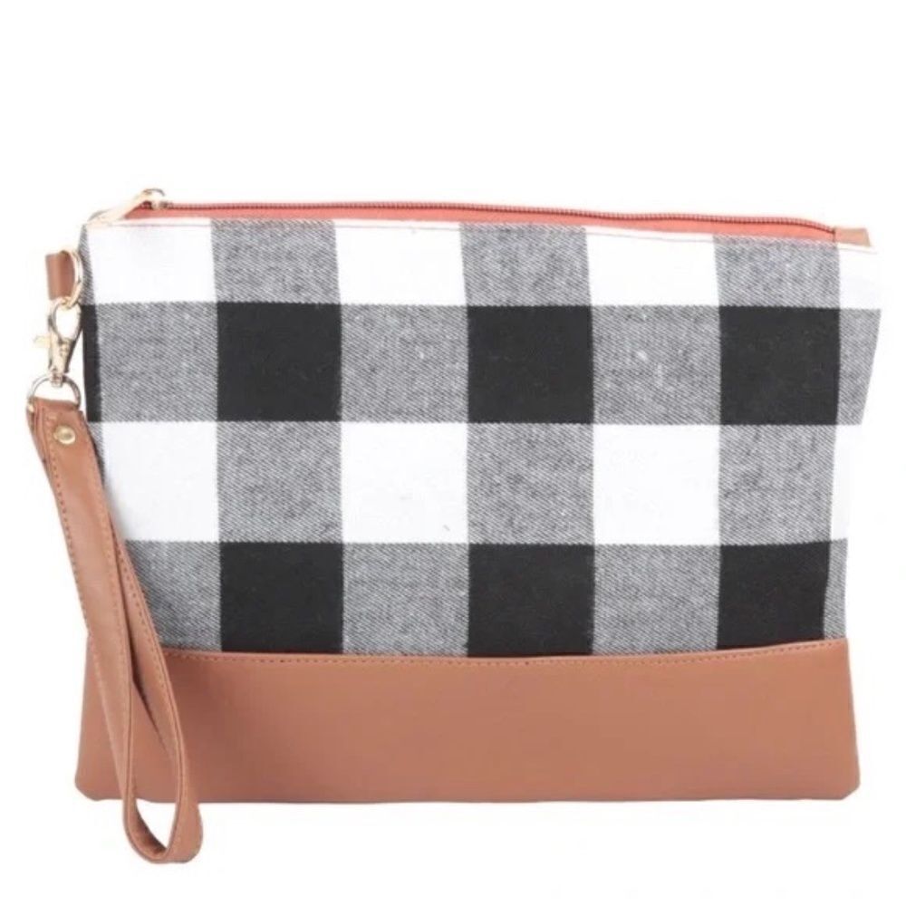 Wristlet Buffalo Plaid Black & White